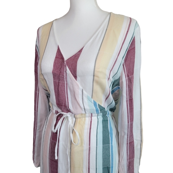 Rails Longsleeve Wrap Style Becca Dress in Cusco Stripe - Picture 4 of 7